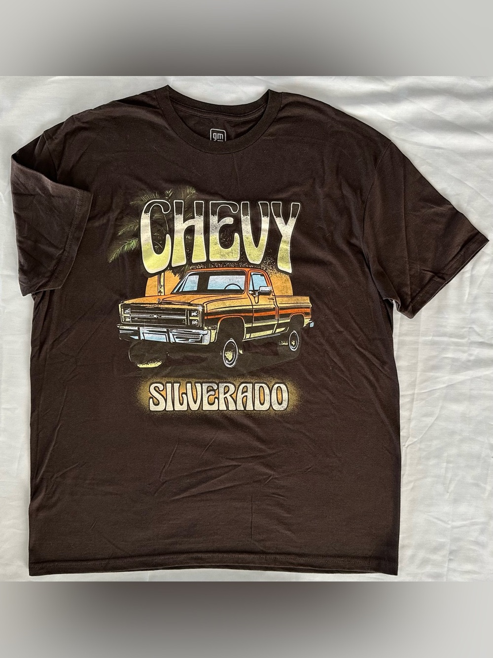 GM Official Men’s Silverado T-Shirt Brown XL Vintage Style 1970’s 1980’s C10 K10